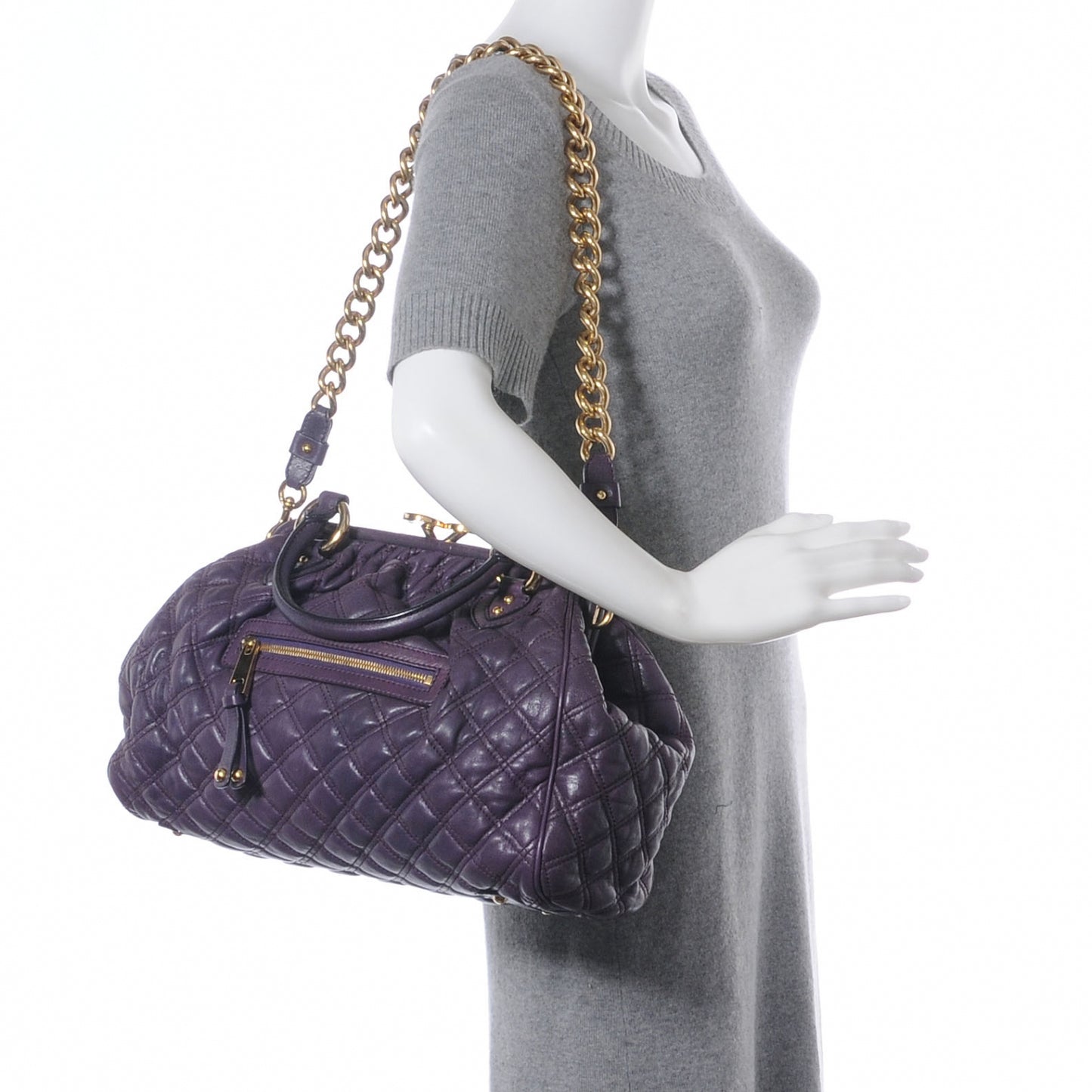 Quilted Leather Stam Purple