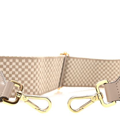 Fendi Ribbon Vitello King Logo Embossed Gingham Woven Adjustable Strap You Beige 3 of 5