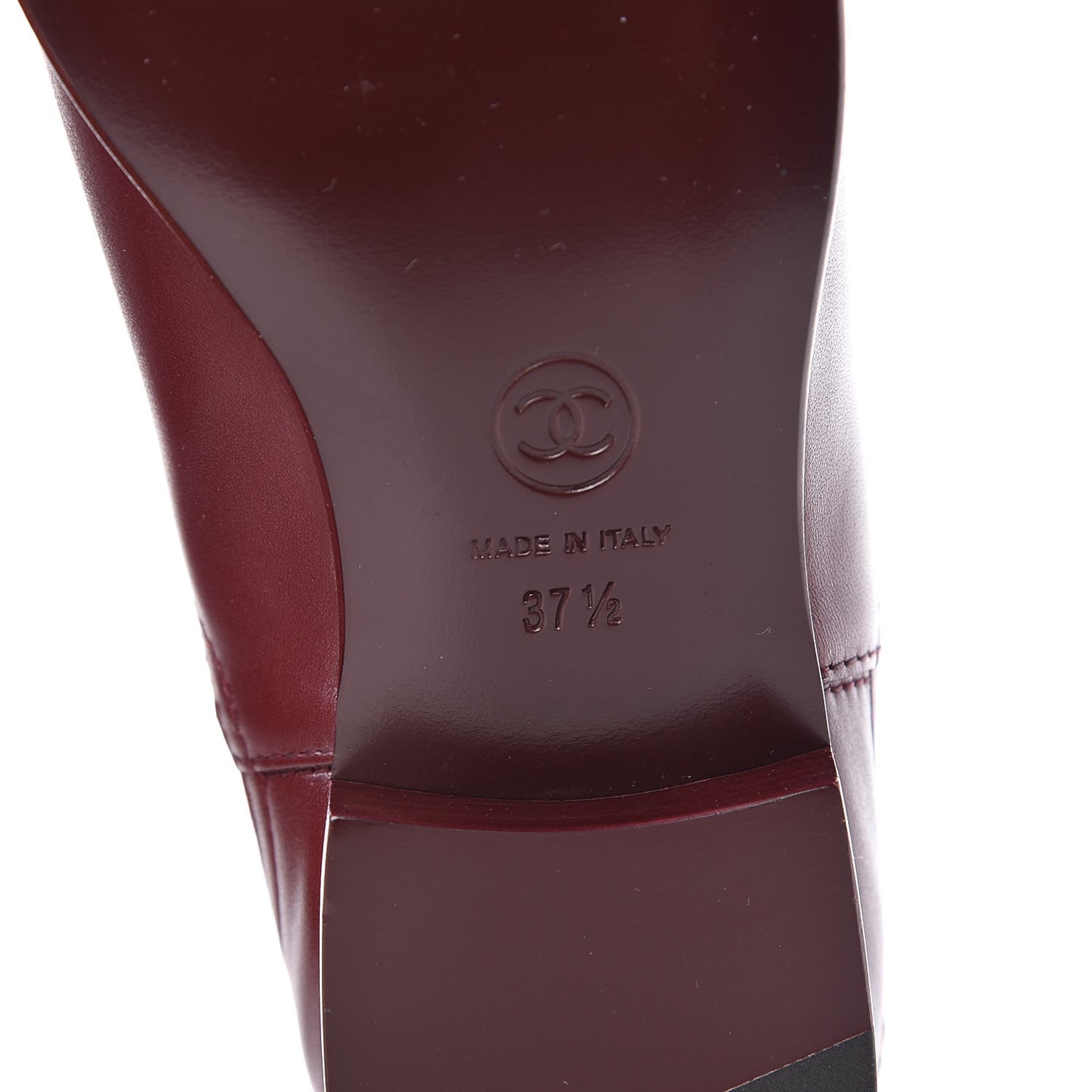 Calfskin Chelsea CC Short Boots 37.5 Bordeaux