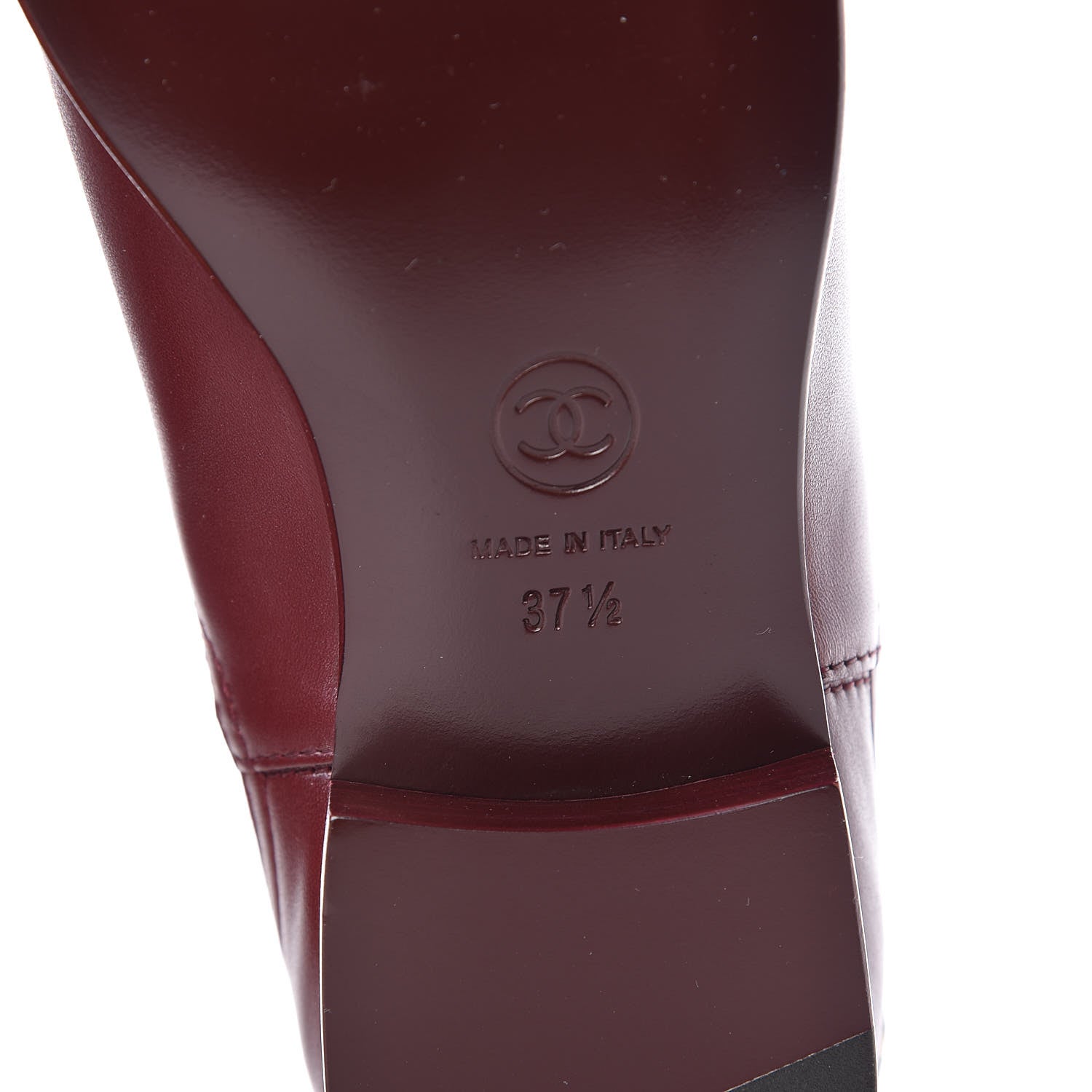 Chanel Calfskin Chelsea CC Short Boots 37.5 Bordeaux 6 of 10
