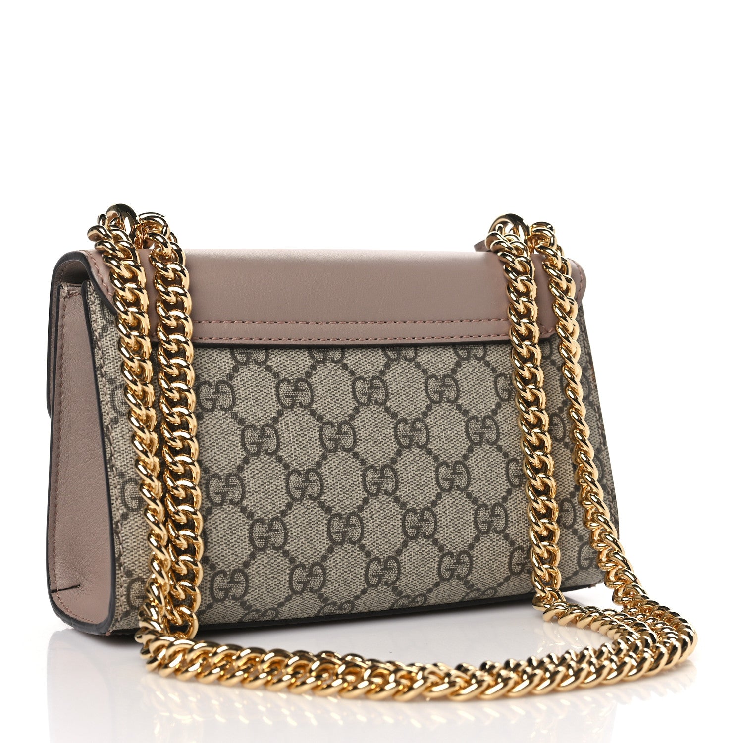 Gucci GG Supreme Monogram Studded Small Padlock Shoulder Bag Porcelain Rose 3 of 10