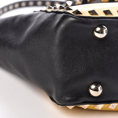 Valentino Garavani Vitello Mini Rockstud Tote Yellow Black 9 of 12