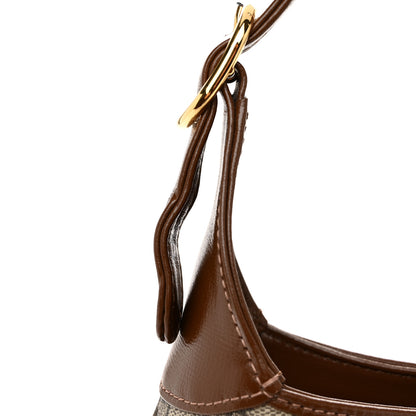 Gucci GG Supreme Monogram Azalea Calfskin Web Small Jackie 1961 Hobo Beige Ebony Brown Sugar 10 of 10