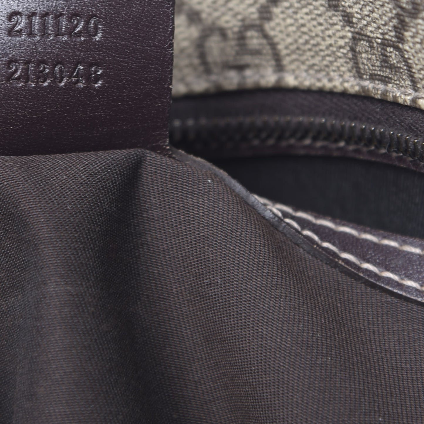 GG Supreme Monogram Large Zippered Shopping Tote Brown
