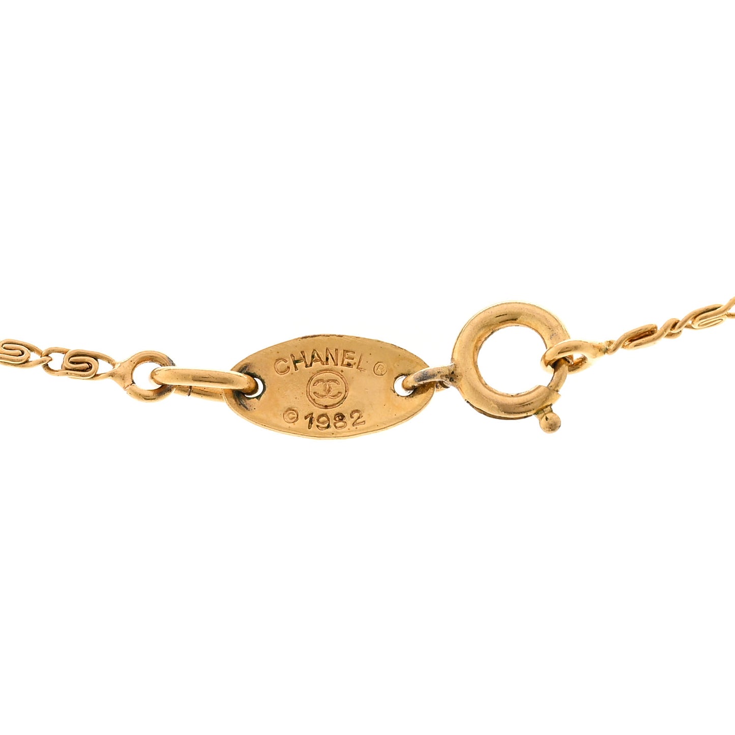 Metal CC Necklace Gold