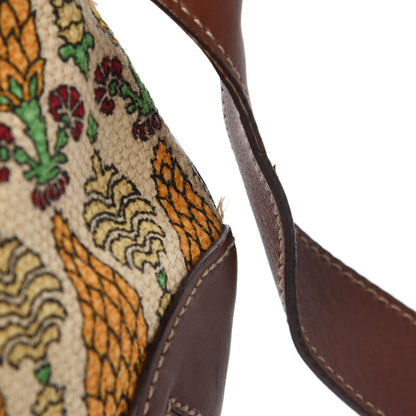 Gucci Canvas Pigna Print Peggy Bamboo Top Handle Bag Brown 11 of 17