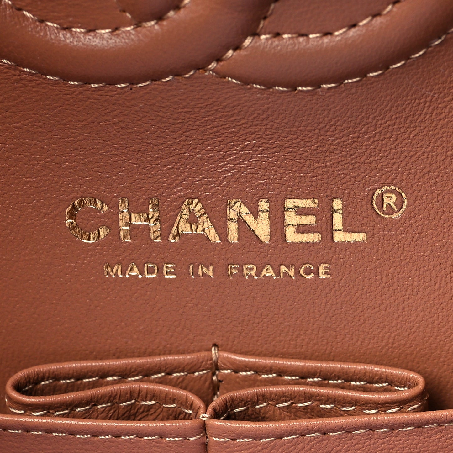 Lambskin Quilted Small Double Flap Brown