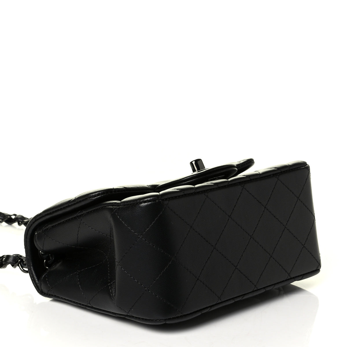 Lambskin Quilted Mini Square Flap So Black