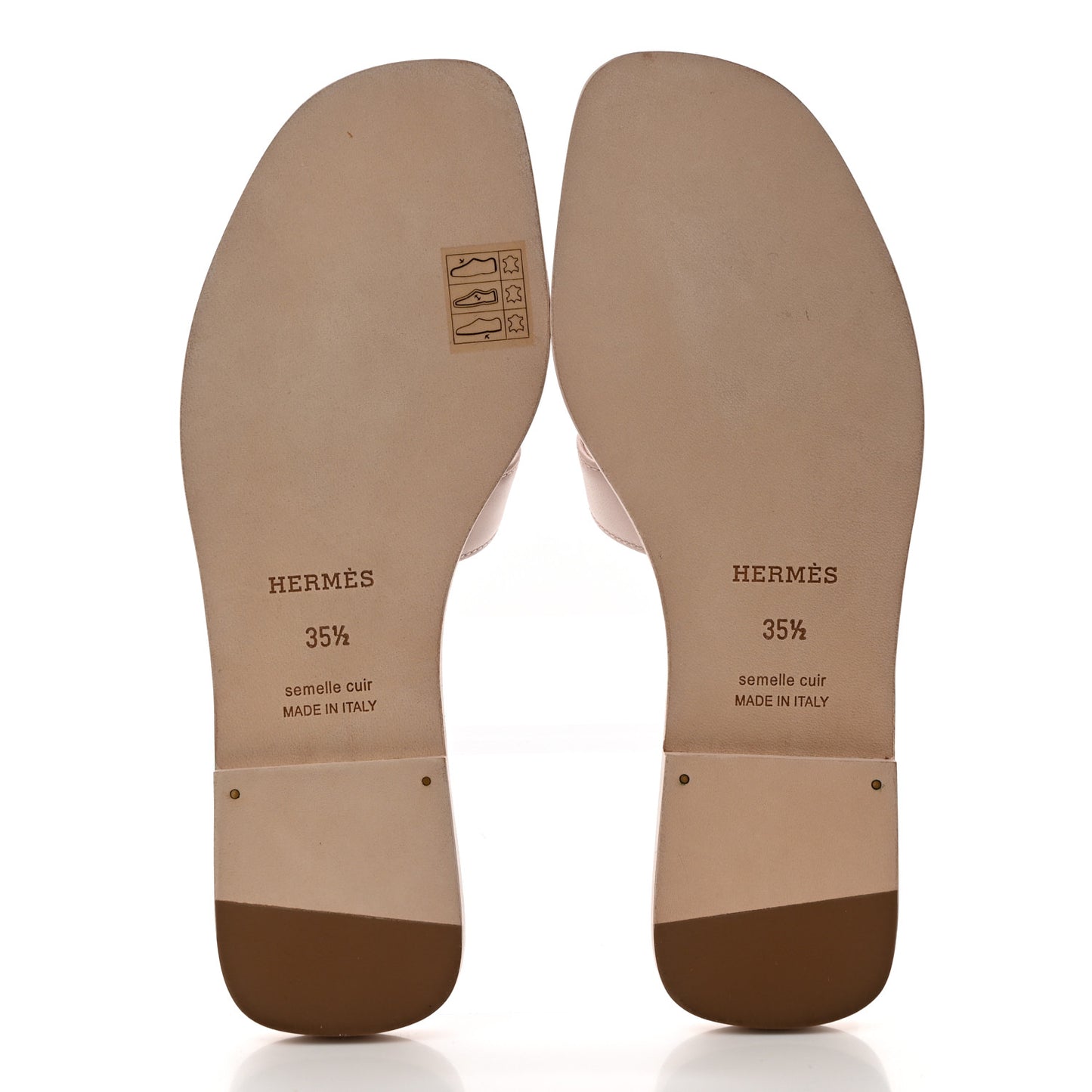 Box Calfskin Oran Sandals 35.5 Rose Pale