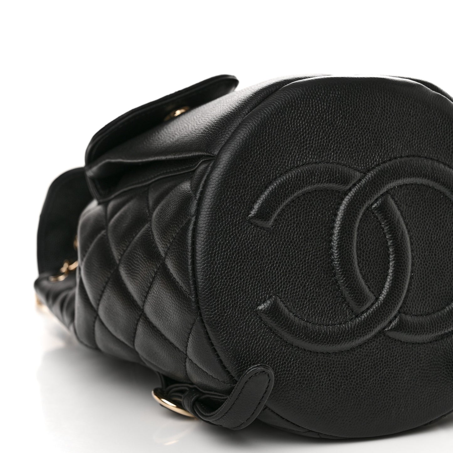 Caviar Quilted Pockets Backpack Black
