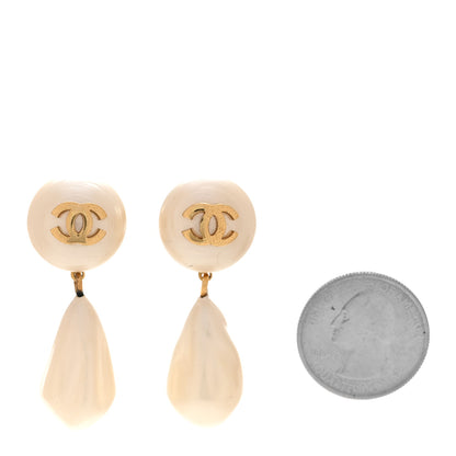 Chanel Pearl CC Drop Clip On Earrings Gold 2 of 5
