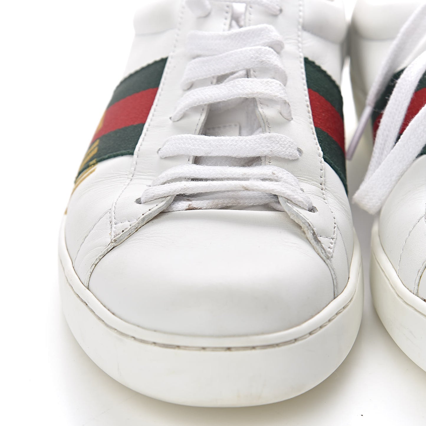 X SEGA Calfskin Web Guccy Mens Ace Sneakers 9 White