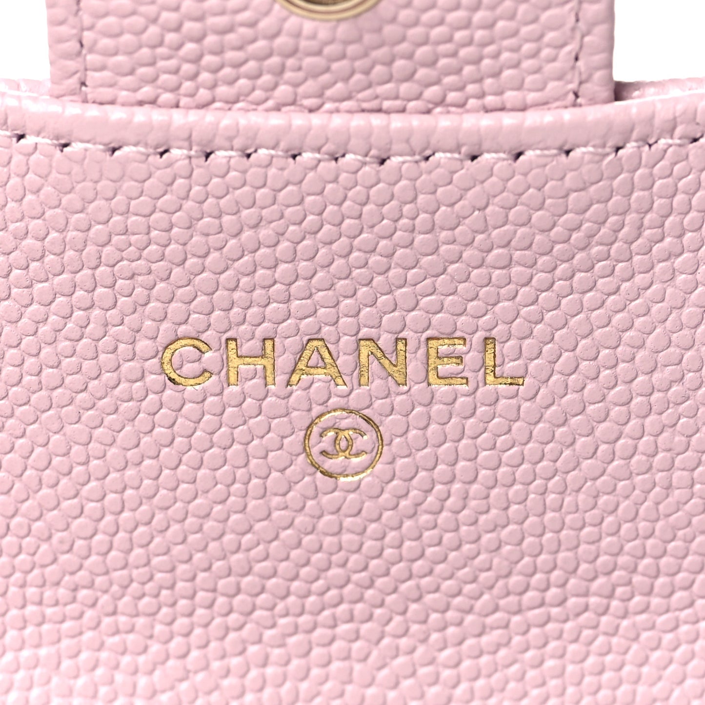 Caviar Quilted Flap Card Holder Wallet Light Pink