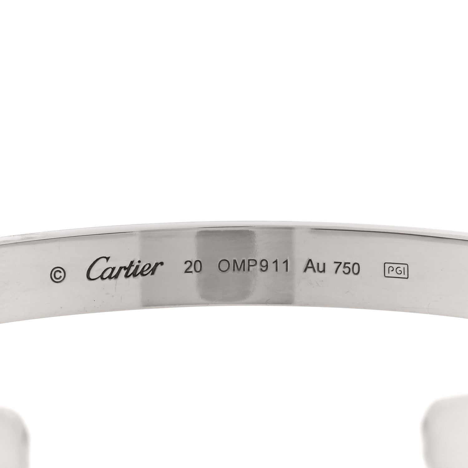 Cartier 18K White Gold LOVE Cuff Bracelet 20 3 of 4