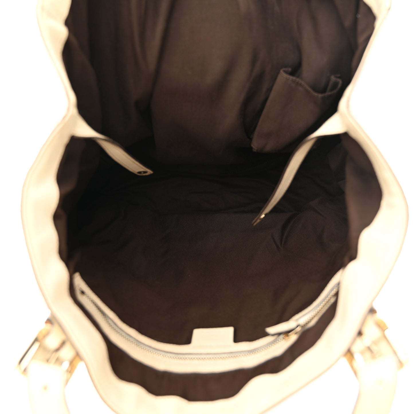Calfskin Large Britt Shoulder Bag Ivory