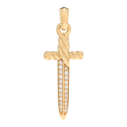 David Yurman 18K Yellow Gold Diamond Petrvs Dagger Amulet Pendant 1 of 3