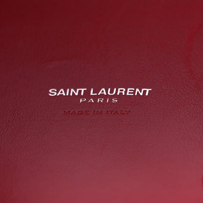 Saint Laurent Calfskin Crocodile Embossed Small Sac De Jour Eros Red 6 of 15