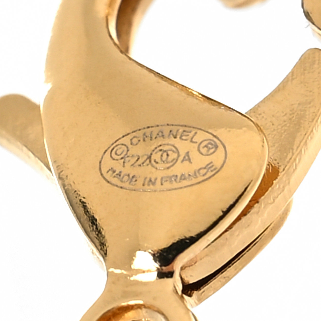 Crystal Chain Link CC Choker Necklace Gold
