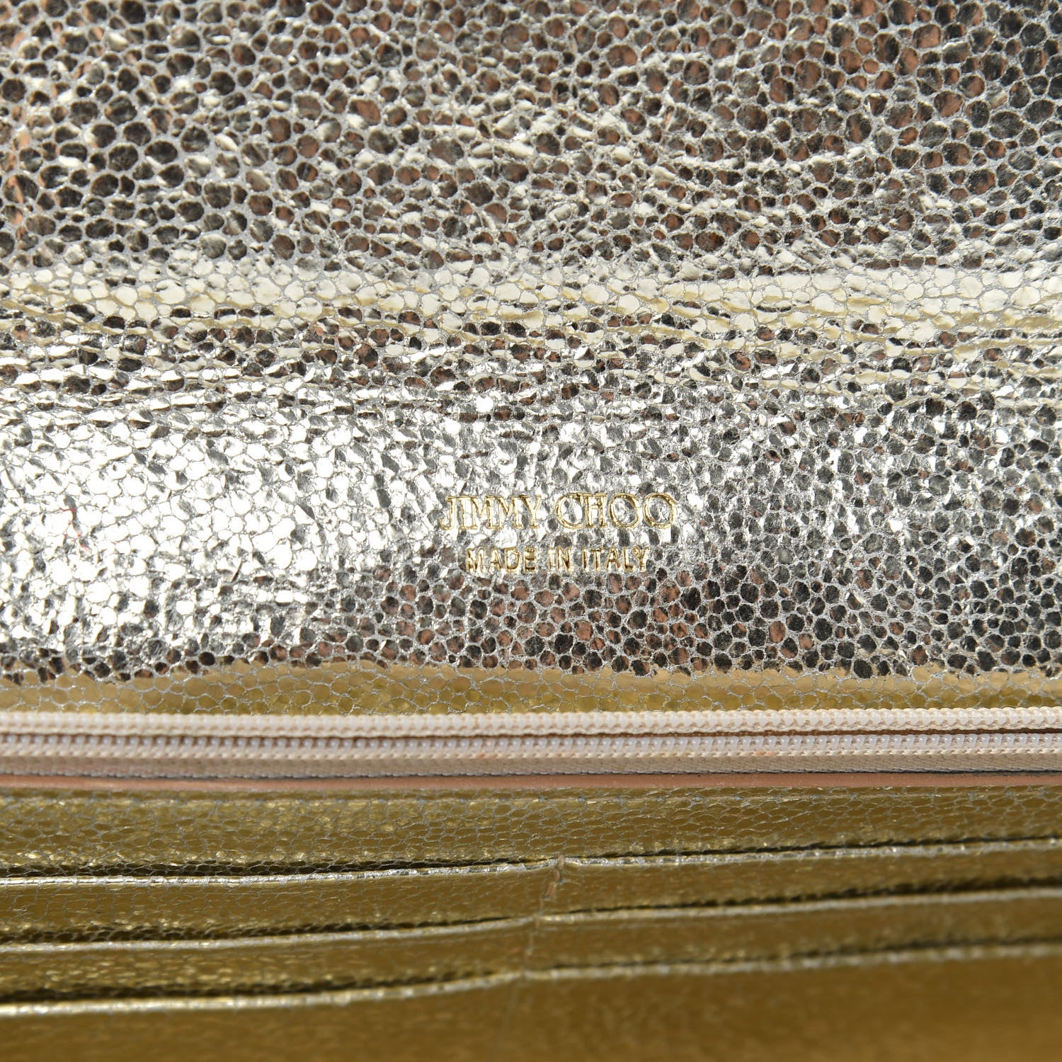 Jimmy Choo Glitter Fabric Reese Clutch Wallet Metallic 6 of 9