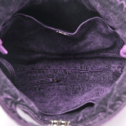 Chanel Denim Quilted Large 31 Denimpression Shopping Bag Purple Black 4 of 8