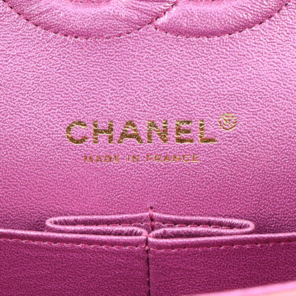 Chanel Iridescent Lambskin Quilted Medium Double Flap Purple 5 of 9