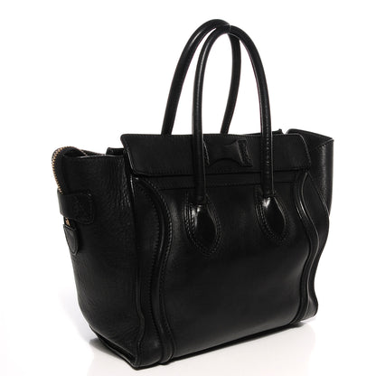 Celine Smooth Calfskin Micro Luggage Black 3 of 8