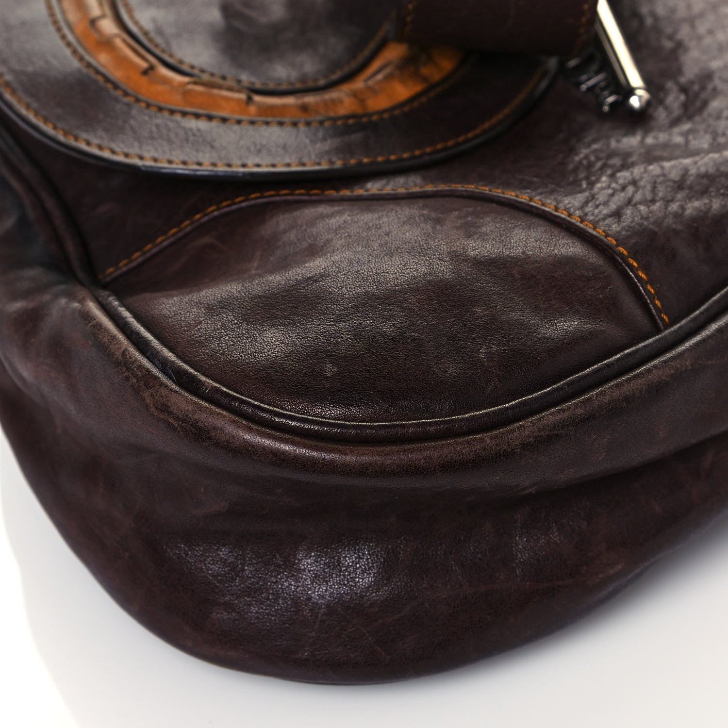 Christian Dior Calfskin Large Gaucho Double Saddle Bag Brown 13 of 30