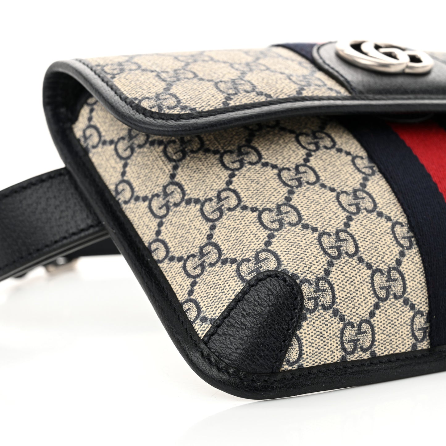 GG Supreme Monogram Web Small Ophidia Belt Bag 90 36 Beige Navy