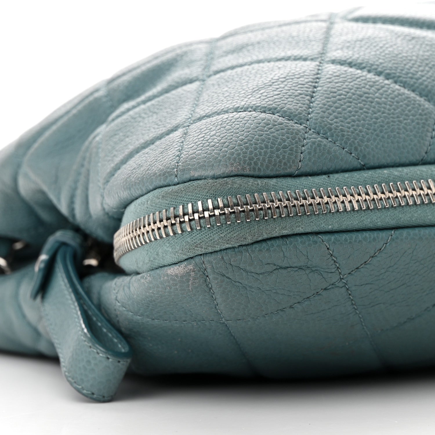 Chanel Caviar Quilted Expandable Zip Shoulder Bag Blue 8 of 13