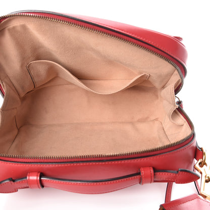 Gucci Calfskin Matelasse Sylvie Web Small GG Marmont Top Handle Shoulder Bag Hibiscus Red 5 of 14