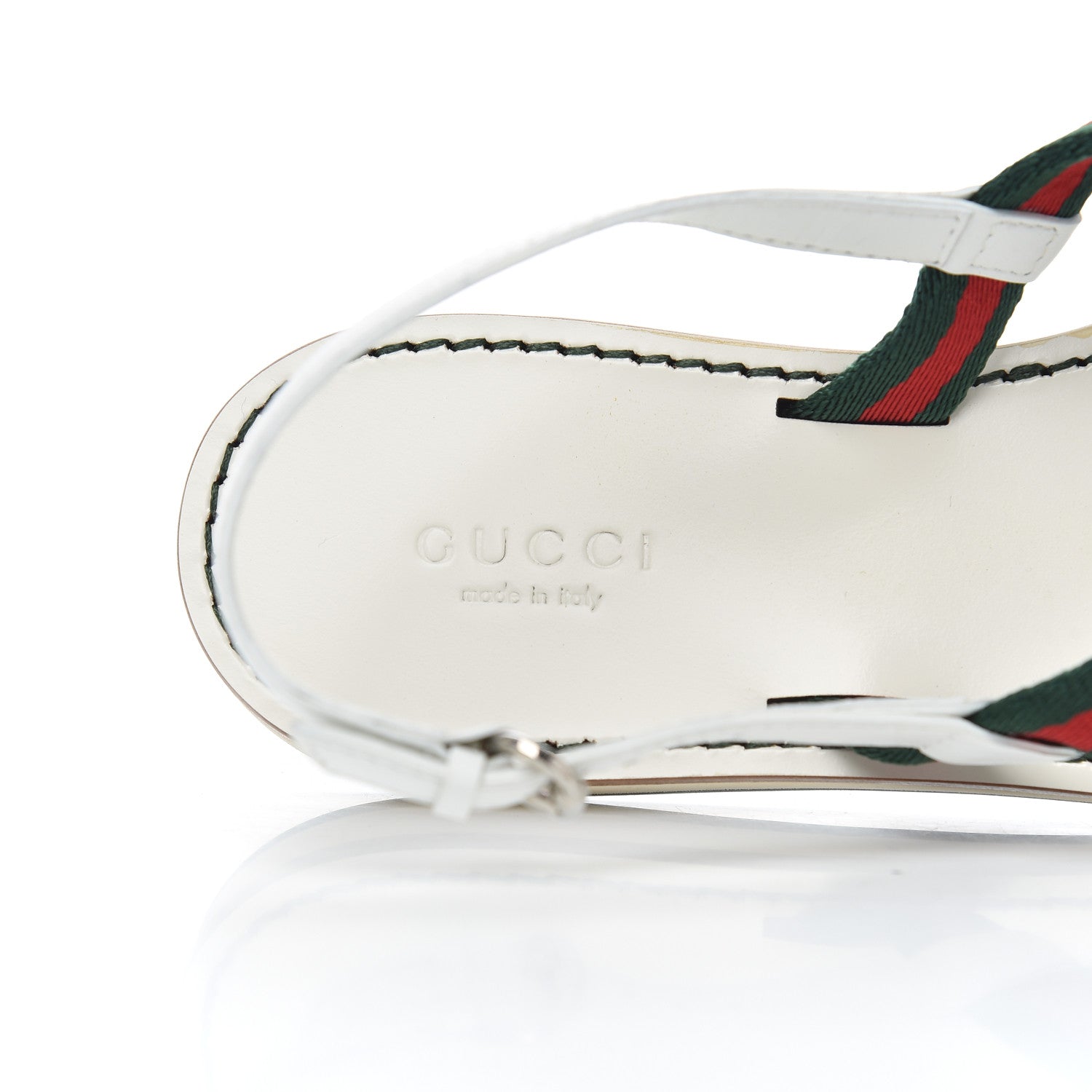 Gucci Calfskin Web Thong Sandals 35 White 7 of 14