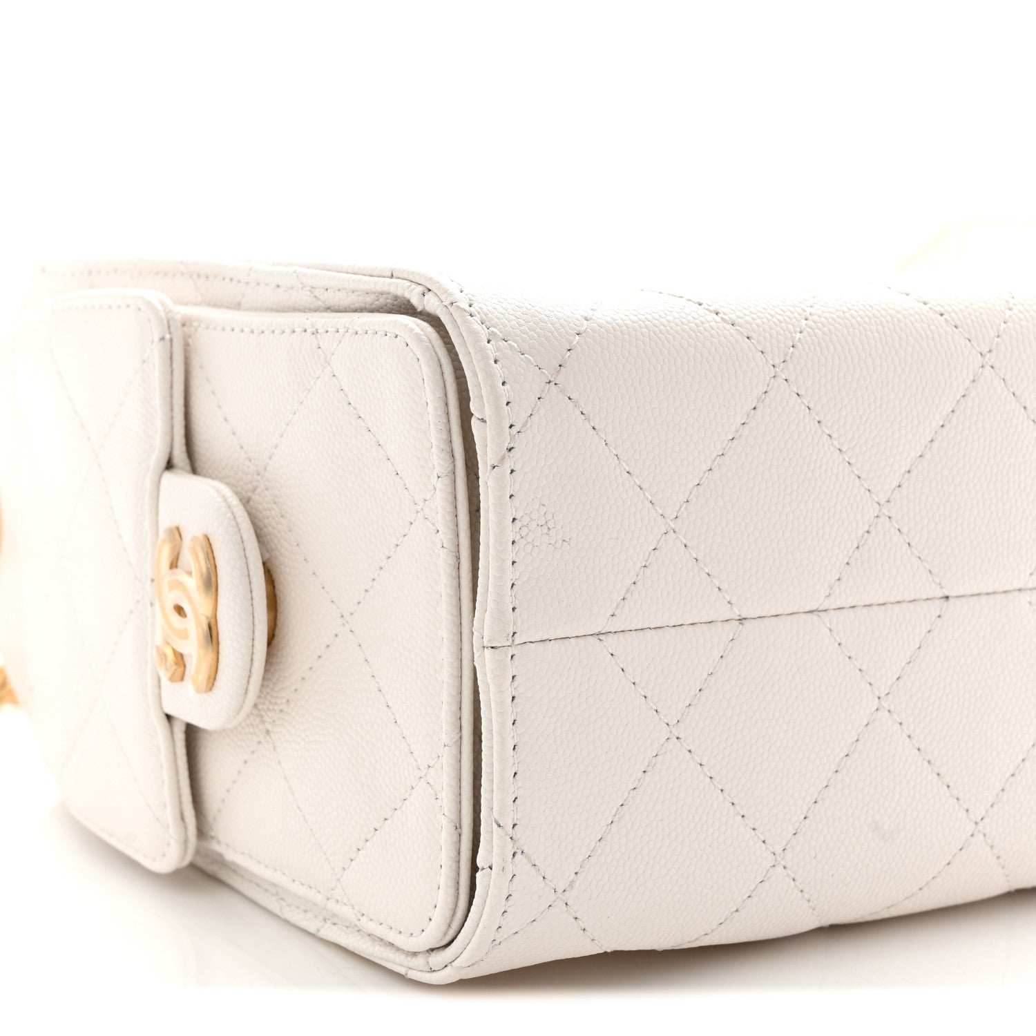 Chanel Caviar Quilted Mini Chanel 25 Handbag White 9 of 10