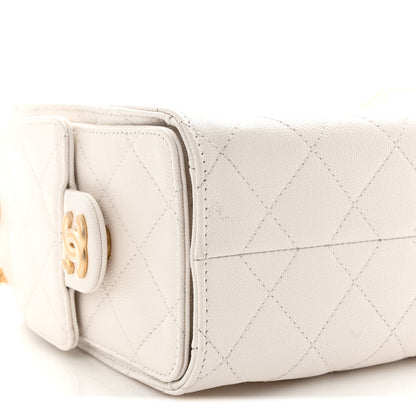 Chanel Caviar Quilted Mini Chanel 25 Handbag White 9 of 10