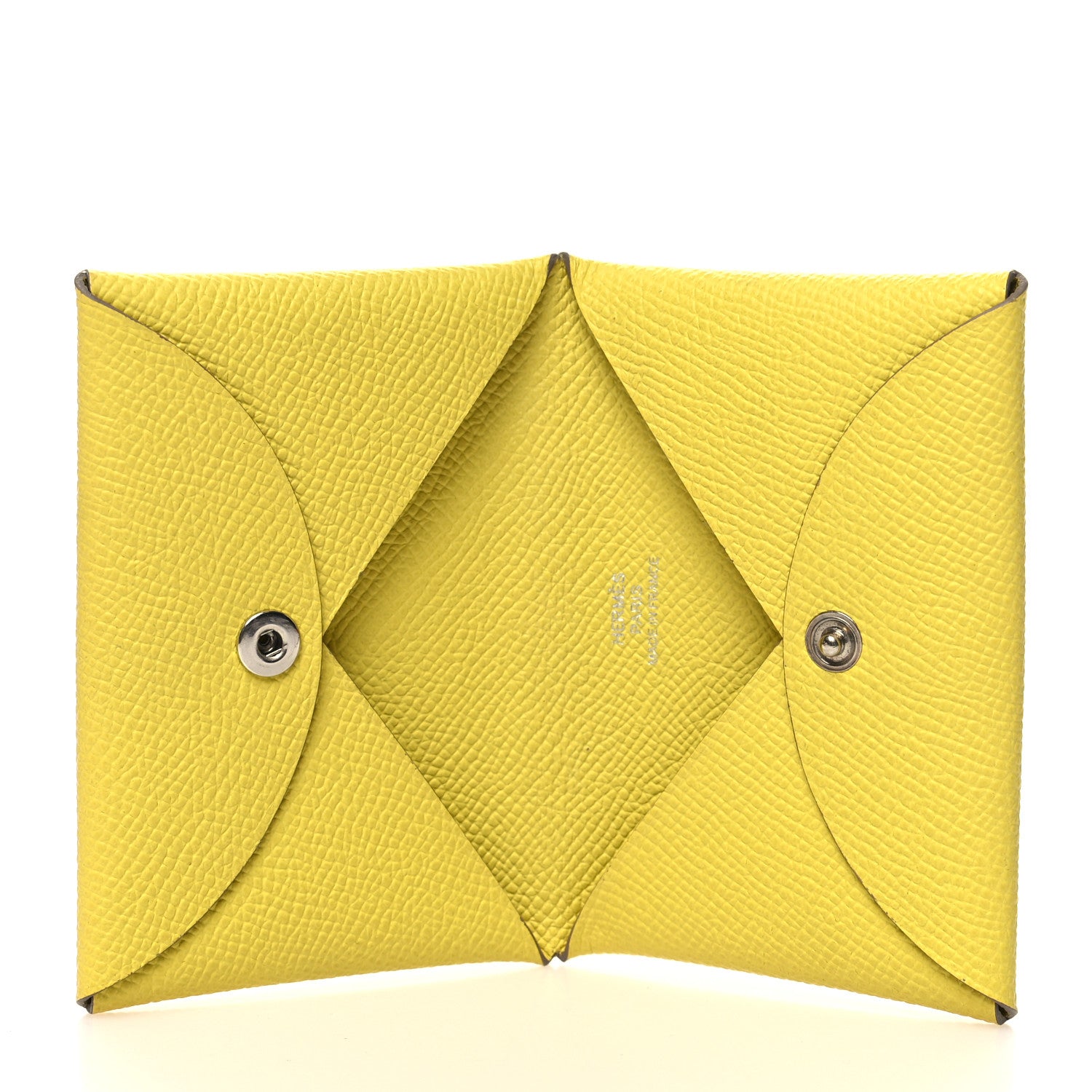 Hermes Epsom Calvi Card Case Lime 5 of 11