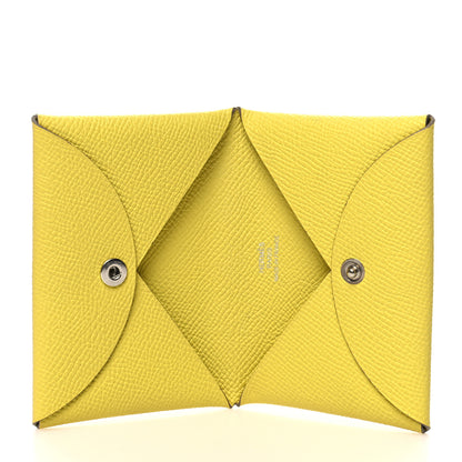 Hermes Epsom Calvi Card Case Lime 5 of 11