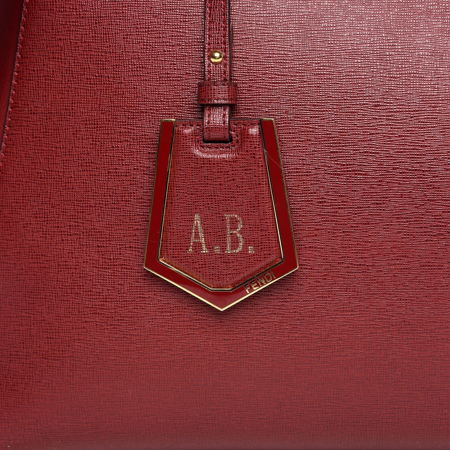 Fendi Vitello Elite Regular 2Jours Tote Rosso Scuro Ciliegia 12 of 12