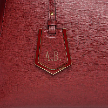 Fendi Vitello Elite Regular 2Jours Tote Rosso Scuro Ciliegia 12 of 12