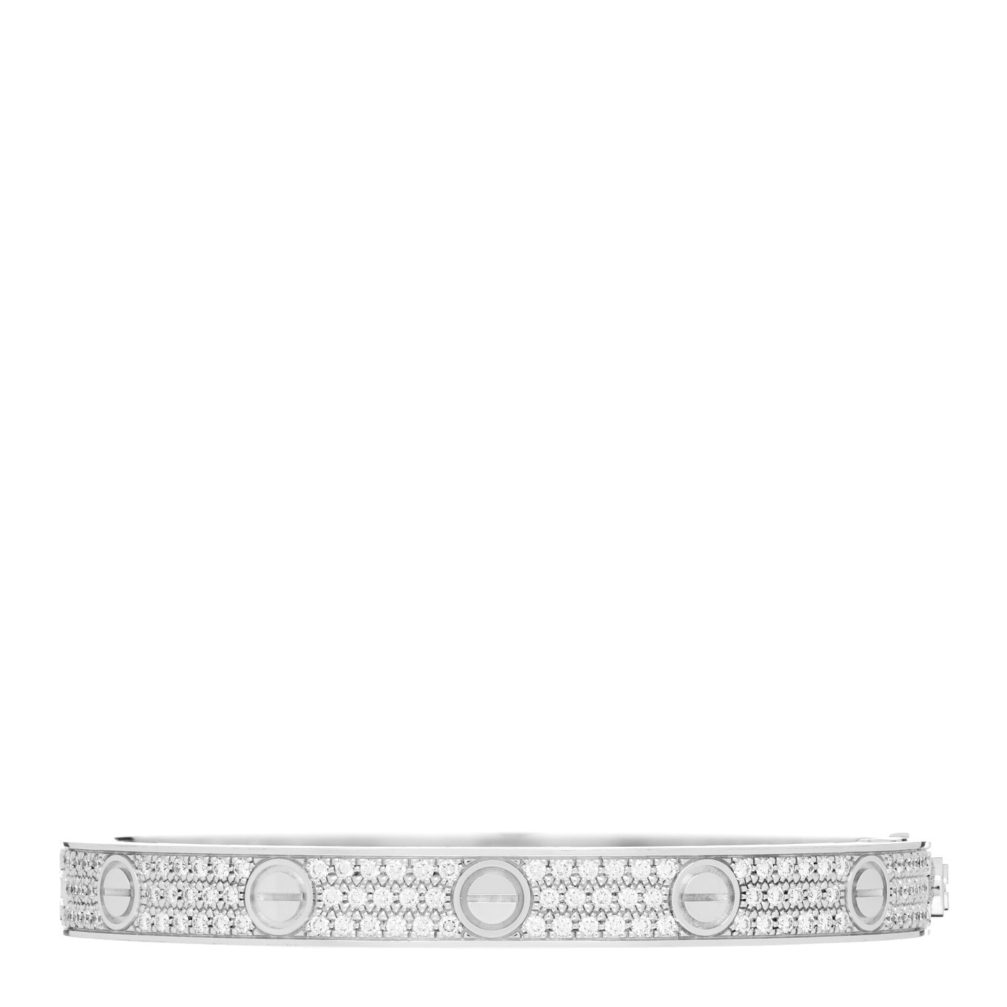 18K White Gold Diamond LOVE Paved Bracelet 17