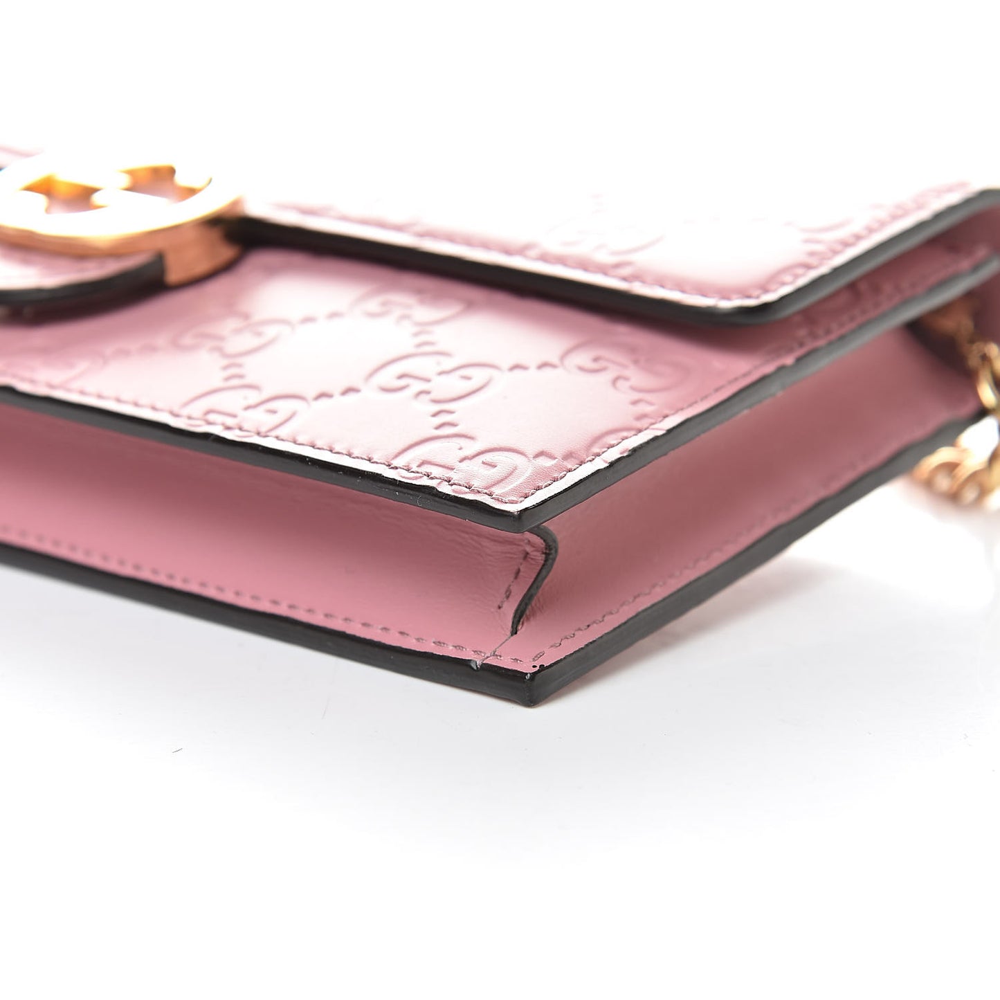 Guccissima Icon Chain Wallet Carmine Rose