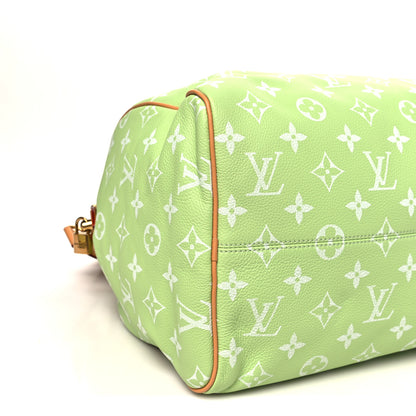 Louis Vuitton Calfskin Monogram Speedy P9 Bandouliere 40 Frozen Lime 8 of 10