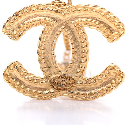 Chanel CC Drop Earrings Matte Gold 4 of 5