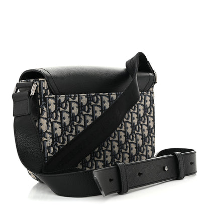 Christian Dior Oblique Jacquard Grained Calfskin Small Saddle Messenger Bag Beige Black 3 of 11