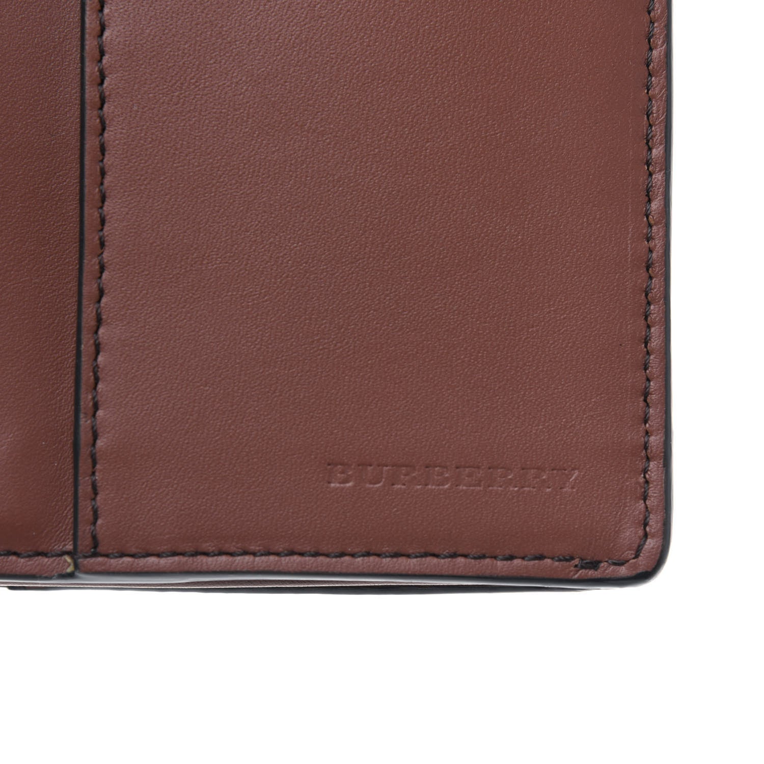 Burberry Grainy Calfskin House Check Vertical Wallet Tan 6 of 9