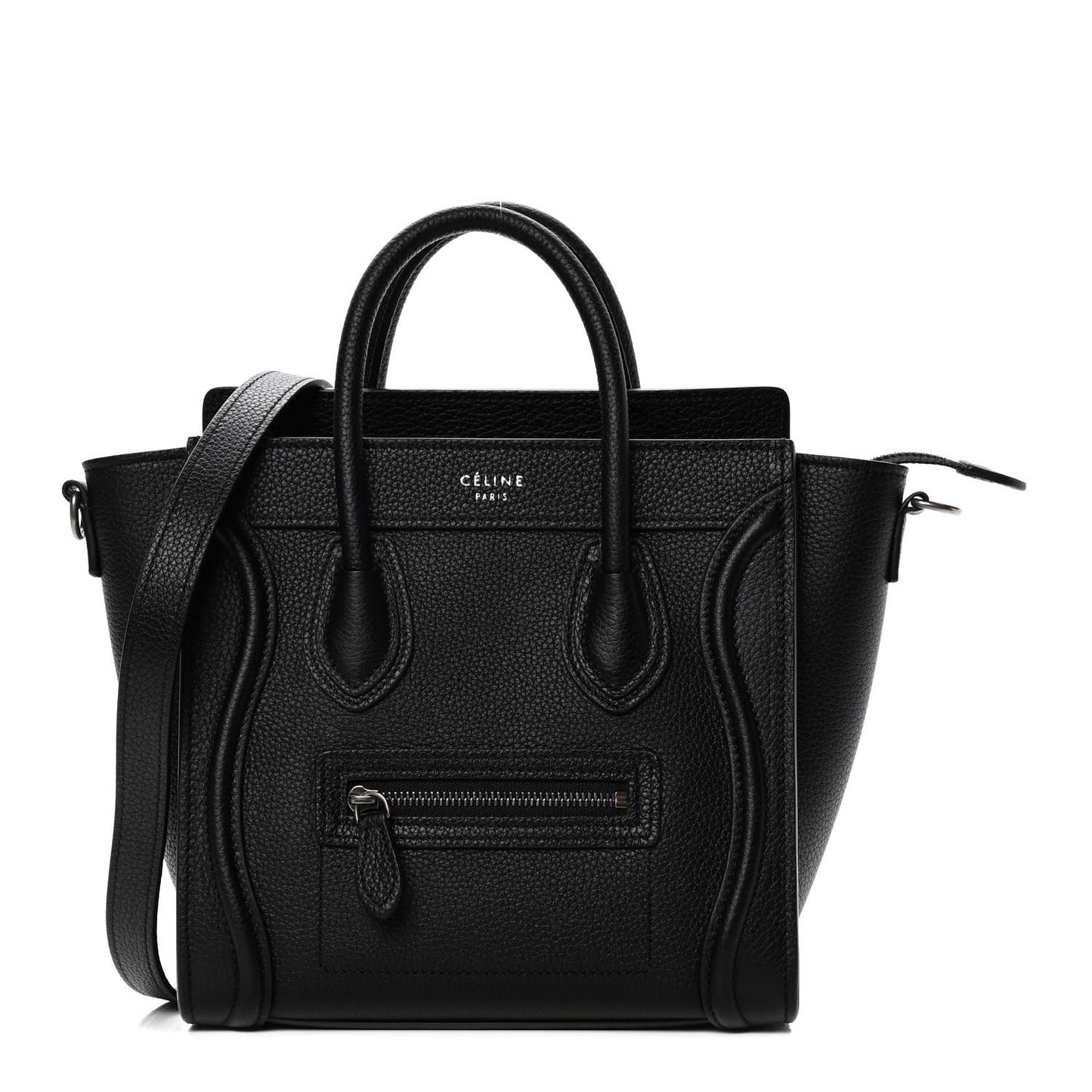 Drummed Calfskin Nano Luggage Black