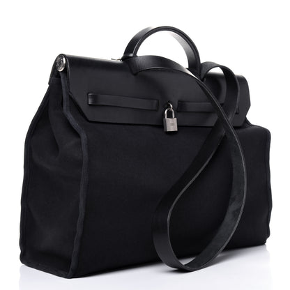 Hermes Toile Vache Calfskin Herbag 39 MM Black 5 of 33
