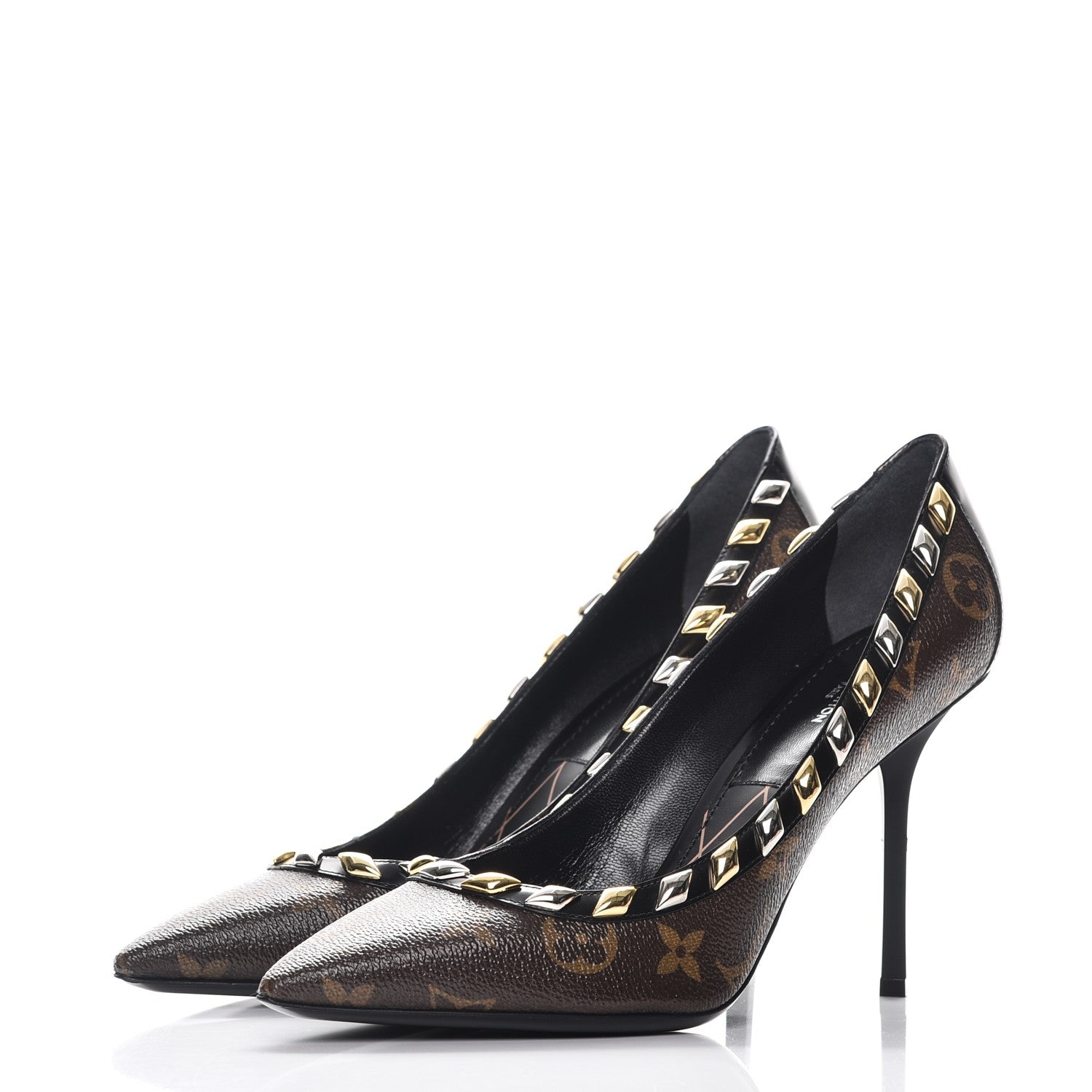 Louis Vuitton Calfskin Monogram Eldorado Pumps 39 Cacao 3 of 11