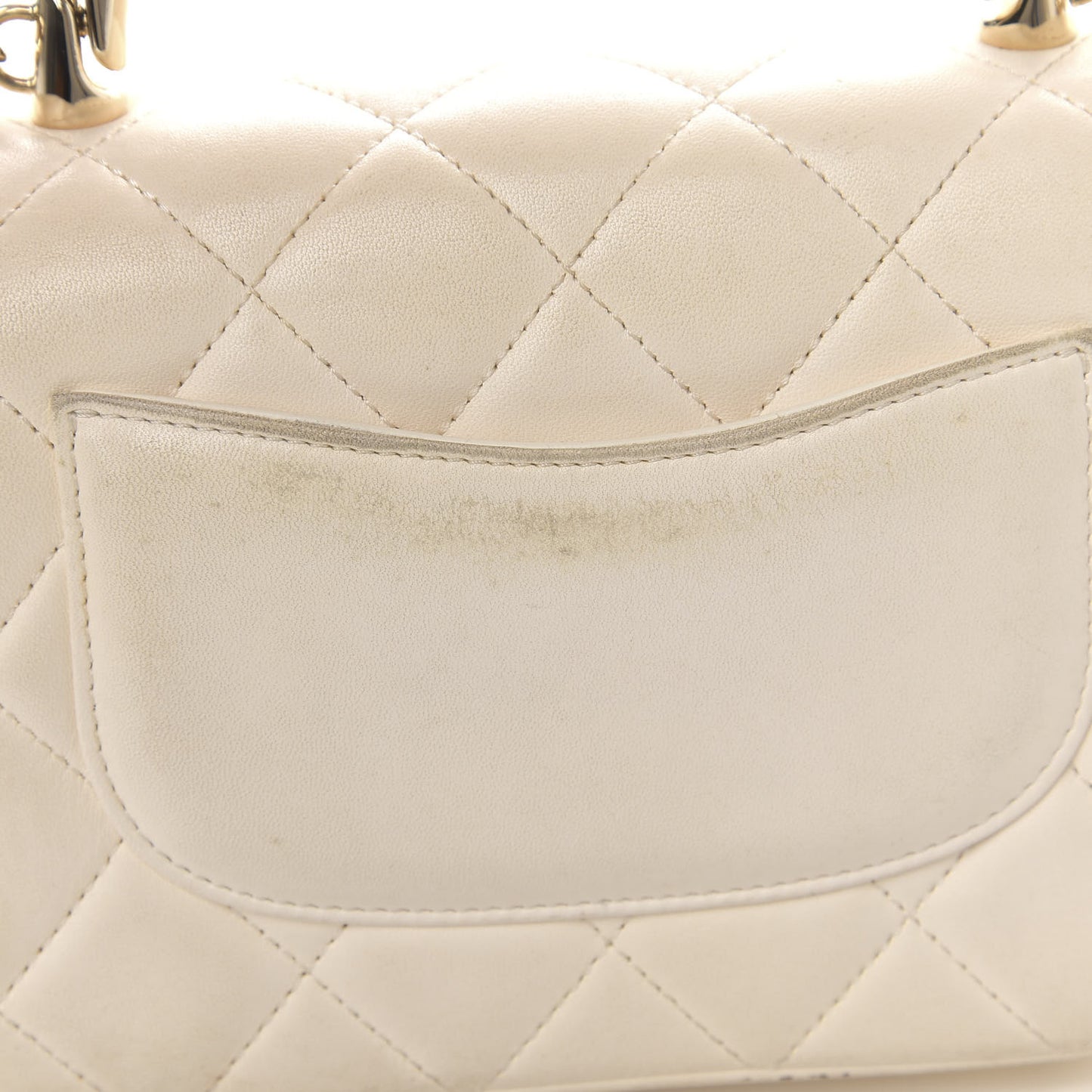Lambskin Mini Carry Chic Flap White