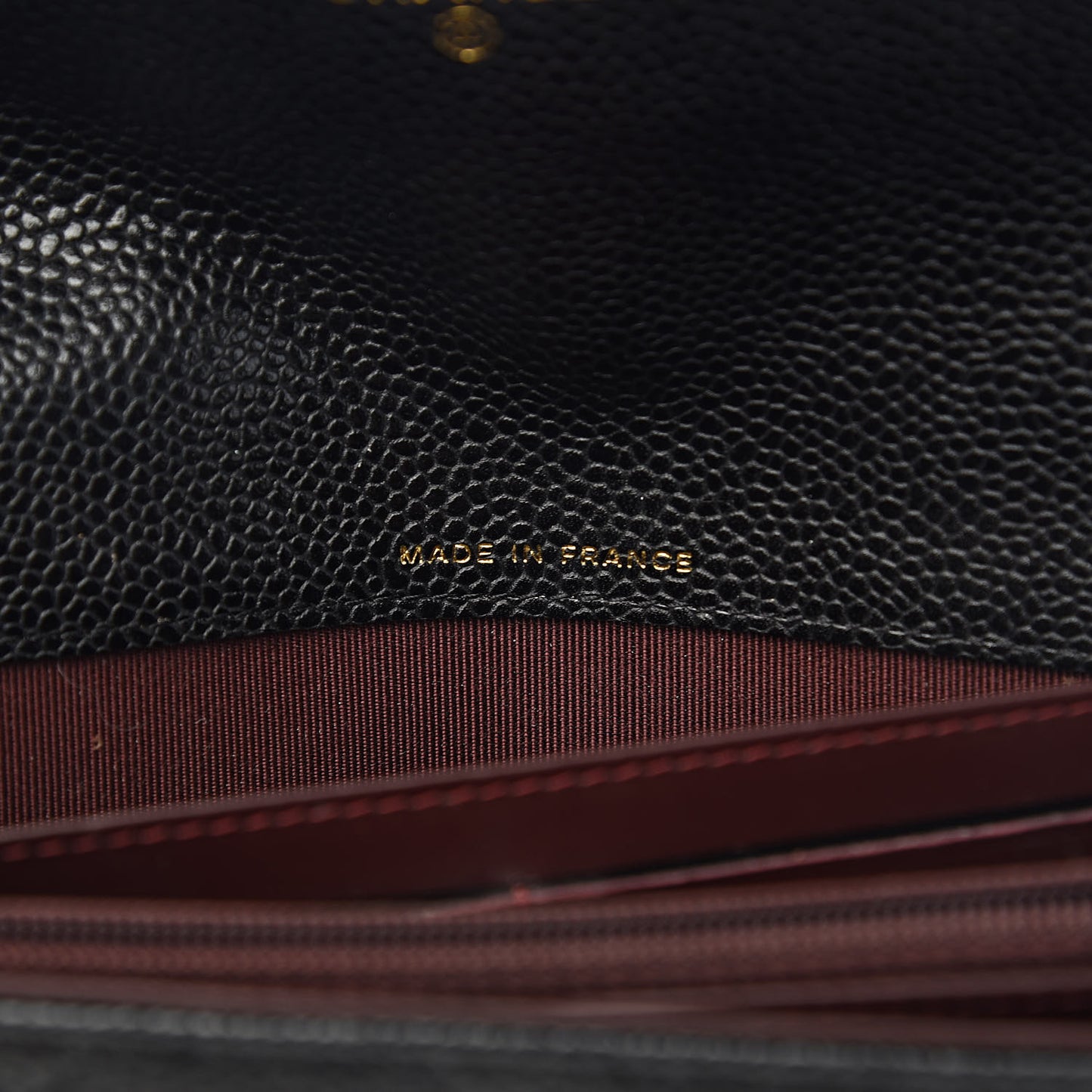 Caviar Quilted Large Gusset Flap Wallet Black