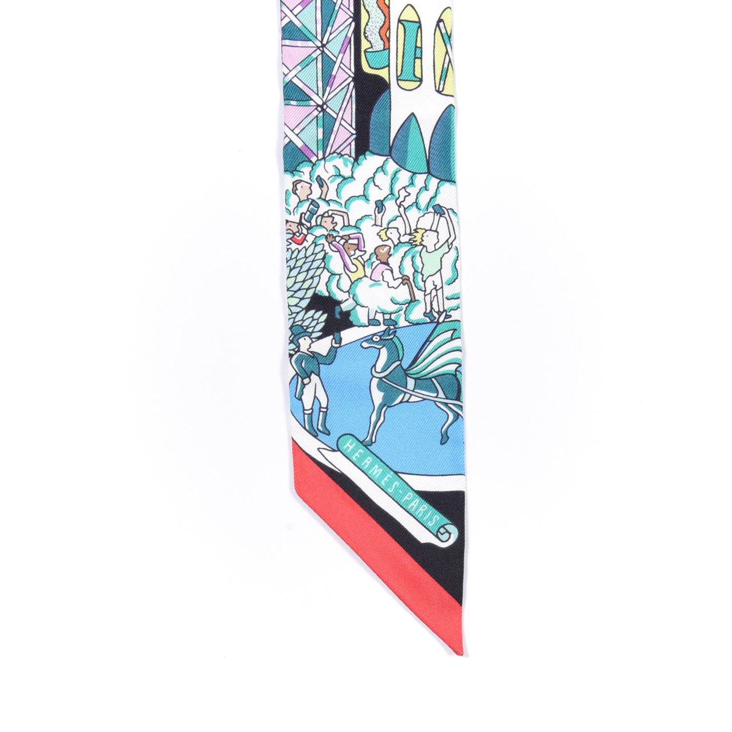 Silk Exposition Universelle Twilly Black Vert Rose