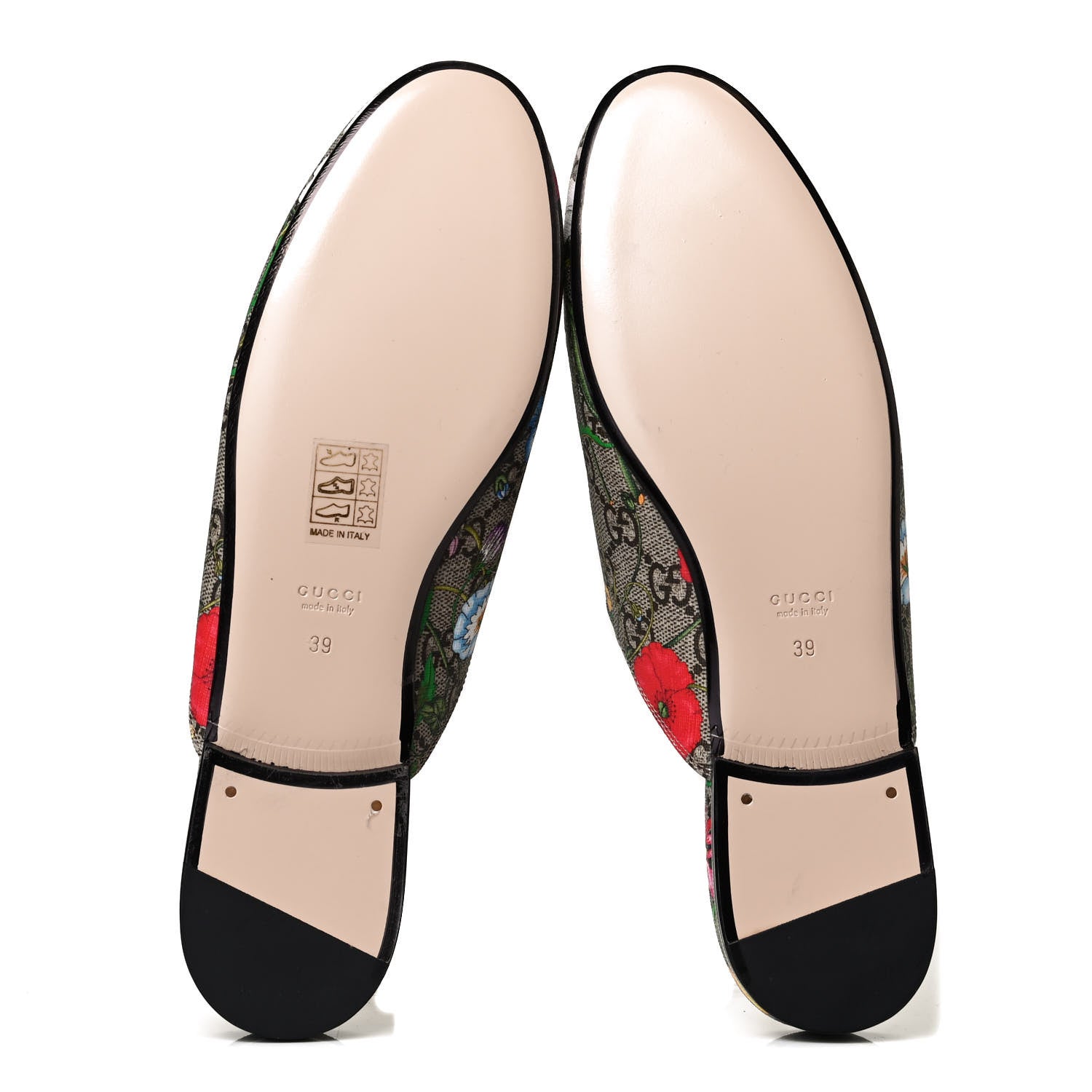 Gucci GG Supreme Monogram Flora Womens Princetown Slippers 39 Beige Ebony Multicolor Rosso 5 of 9